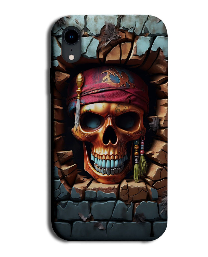 Pirates Skull Cracked Wall Phone Case Cover Skulls Head Novelty Pirate Face DD40