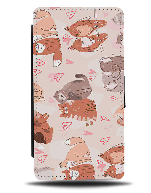 Cute Cat Couples Flip Wallet Case Couple Cats Coupling Relationship K762
