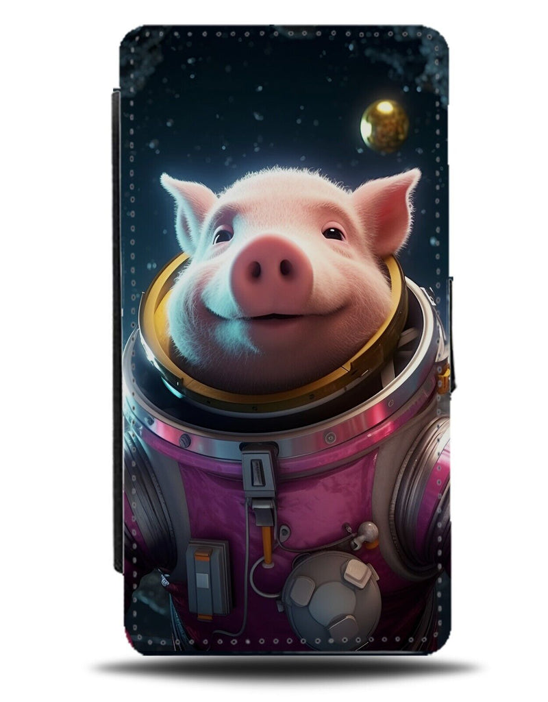 Astronaught Pig Flip Wallet Case Pigs In Suit Space Man Spaceman Funny Fat CB90