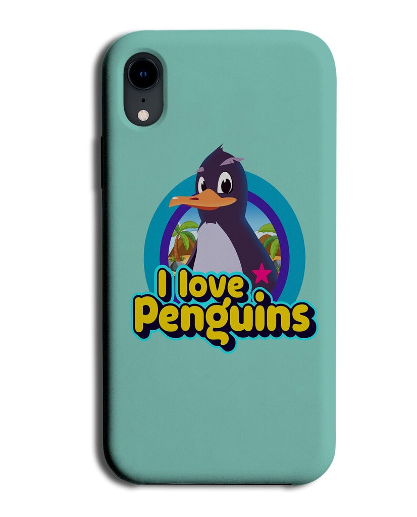 Funny I Love Penguins Phone Case Cover Penguin Lover Gift Present Animated CI84