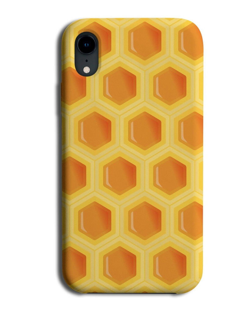 Honey Pattern Phone Case Cover Shapes Print Beehive Honeycomb Orange E543