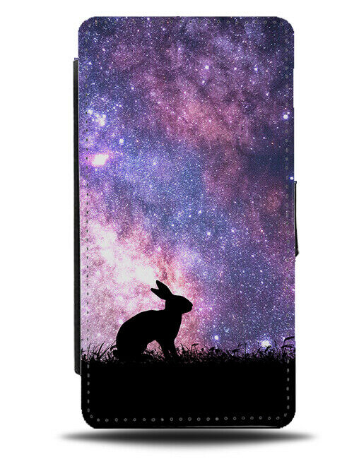 Rabbit Flip Cover Wallet Phone Case Rabbits Bunny Bunnies Space Stars i191