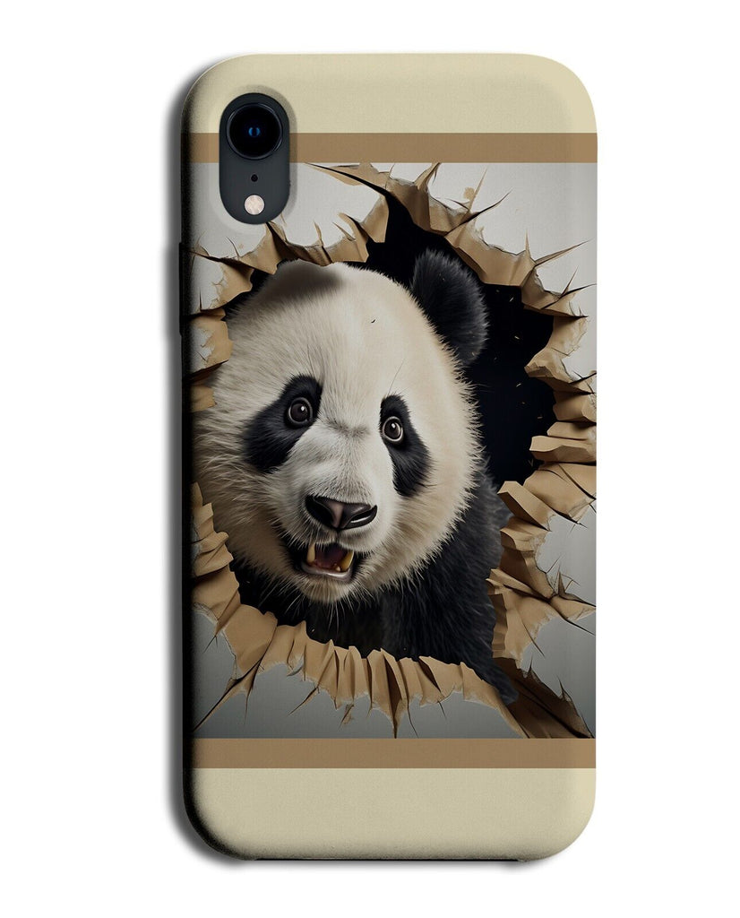 Novelty Panda Bear Heading Crashing Through Wall Phone Case Cover Bear Lol DF10