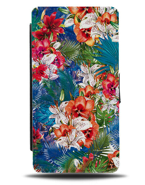 Tropical Lily Flip Wallet Case Lilies Flip Wallet Case Flower Colourful G308