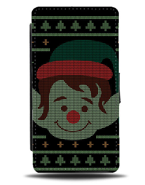 Elf Ugly Sweater Design Flip Wallet Case Pattern Elves Elfs Christmas Green N957