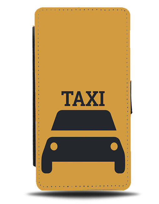Yellow New York Taxi Flip Wallet Case Cab Taxi City Silhouette Outline K394