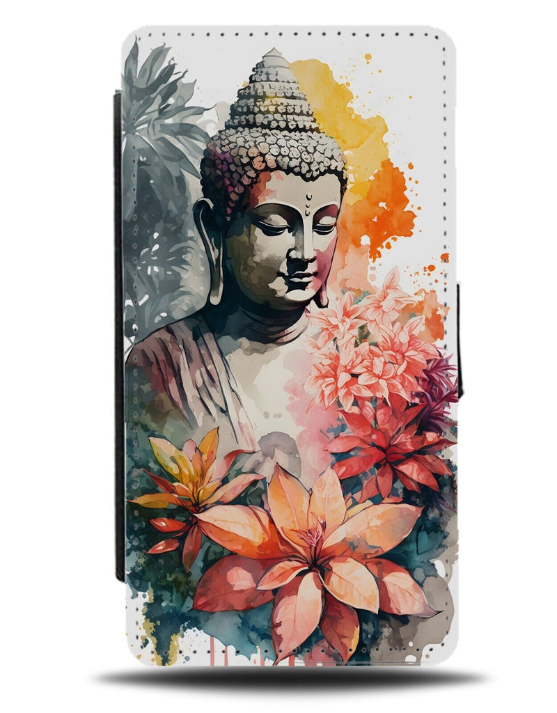 Watercolour Buddha Temple Flip Wallet Case Floral Flowers Tropical Jungle DC03