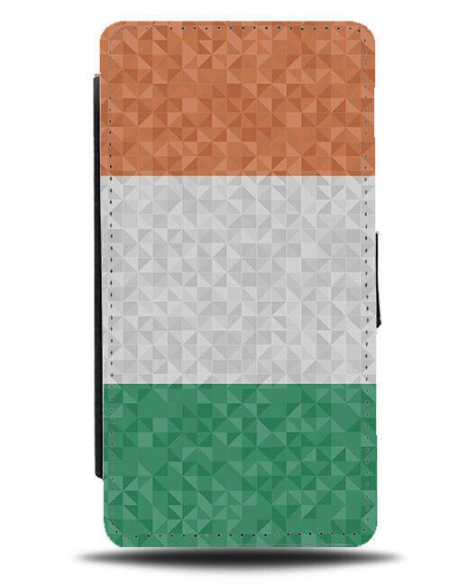 Geometric Ireland Flag Flip Wallet Case Shapes Irish Colours Design Pattern J589