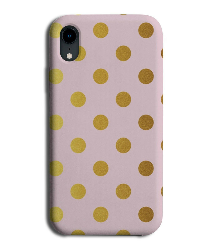 Baby Pink & Gold Phone Case Cover Colour Polka Dot Dots Dotted Spots Golden i531