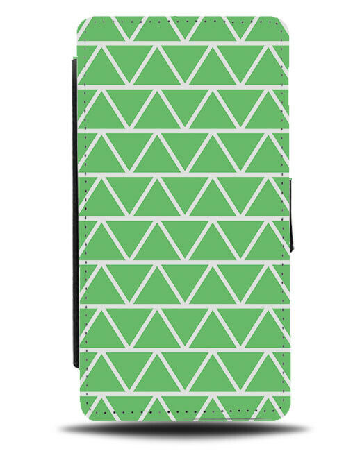 Green Geometric Pattern Flip Wallet Case Shapes Triangles Triangle G453