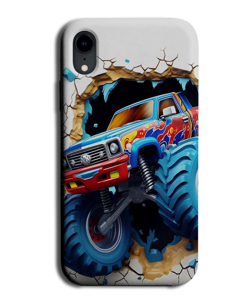 Kids Monster Truck 3D Design Phone Case Cover Trucks Big Blue Toy Car Cars DE76