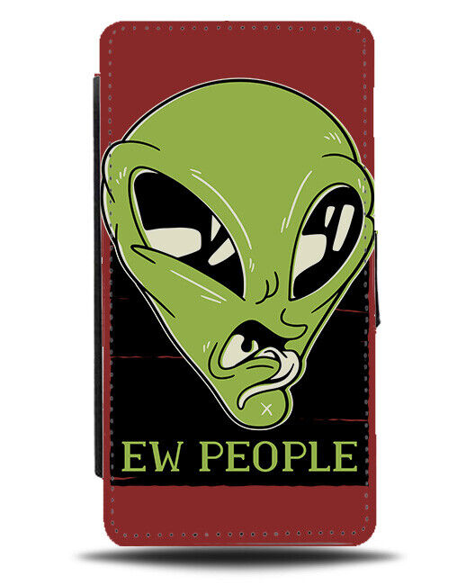 Ew People Flip Wallet Case Funny Antisocial Anti Social Independent Alien i916