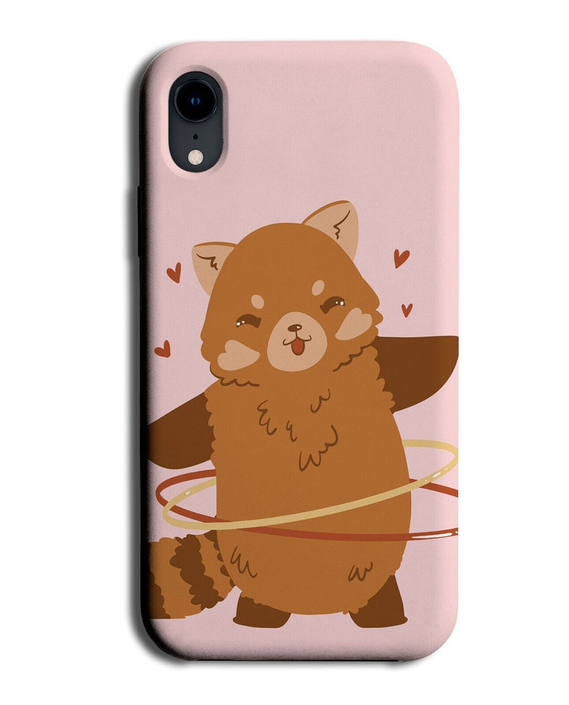 Cartoon Red Fox Doing Hula Hoop Phone Case Cover Panda Hooping Ring Disc P041