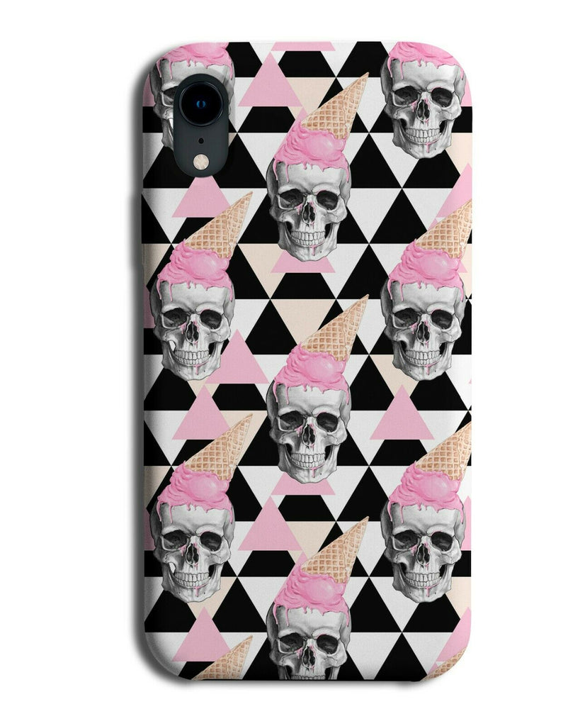 Retro Black and White Pink Skull Pattern Phone Case Cover Design Pink F831