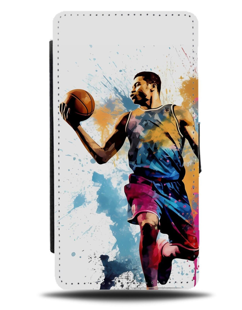 Colourful Watercolour Basketball Player Flip Wallet Case Man Baller CY979