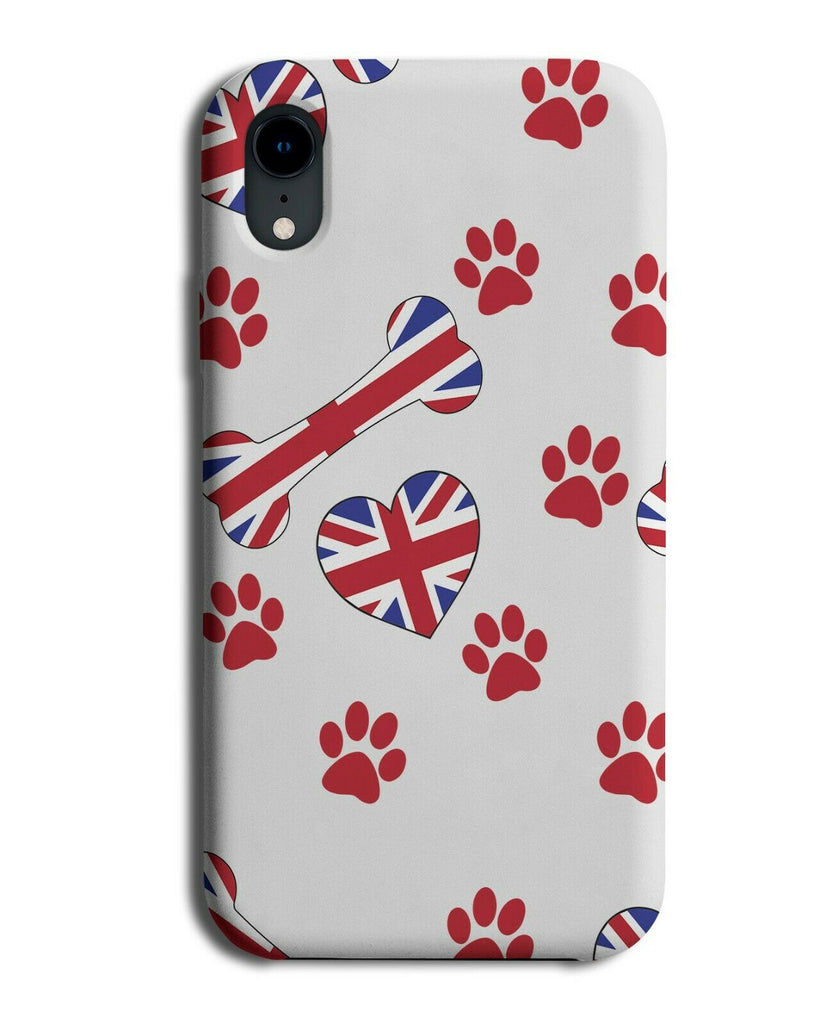 British Love Heart Phone Case Cover Hearts UK Flag Paw Print Paws Marks E903