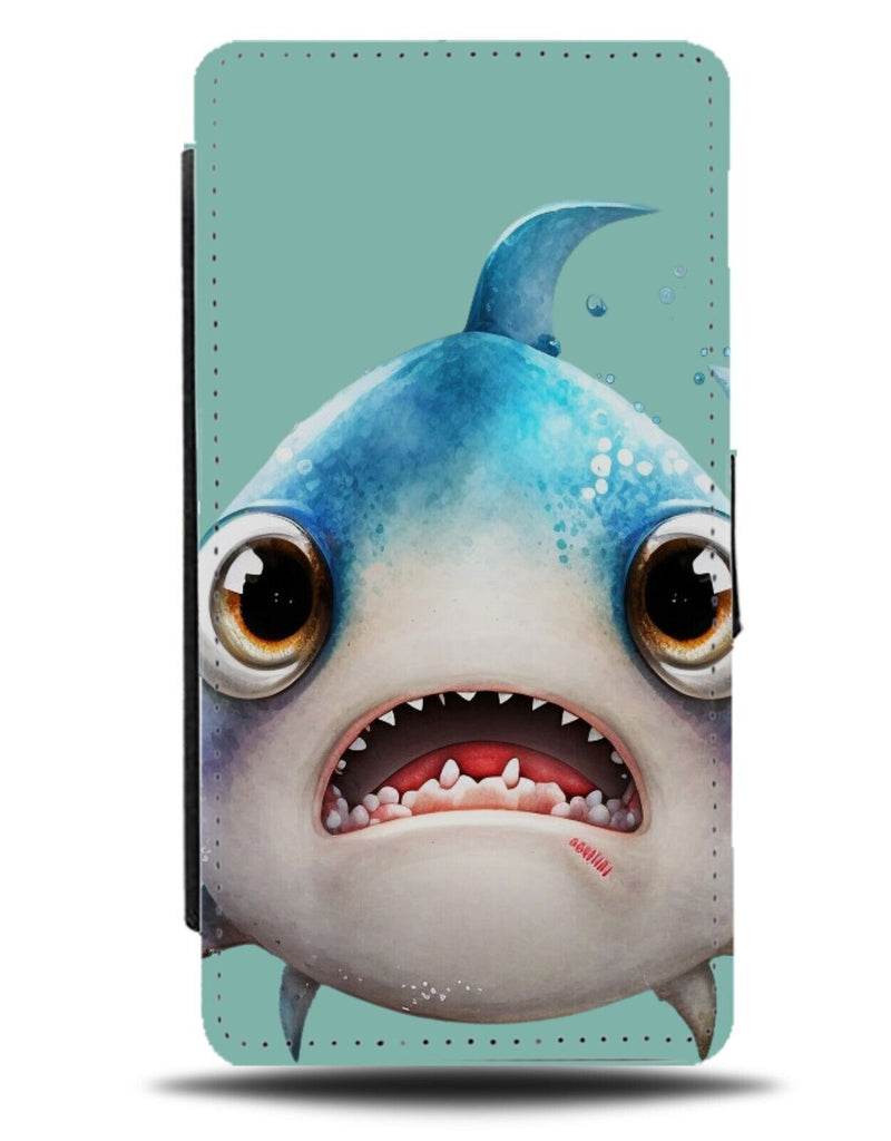 Funny Scared Baby Shark Flip Wallet Case Babies Scary Frightened Cute Tiny AH91