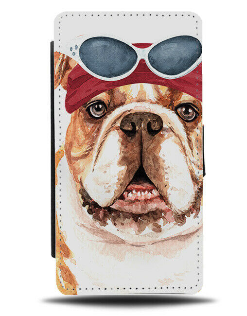 Hippy British Bulldog Flip Wallet Case Stylish Fashion Picture 60s 70s K682