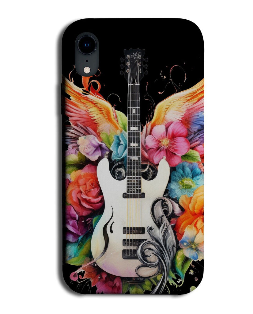 Colourful Vibrant White Electric Guitar Design Phone Case Cover Player Mens DA26