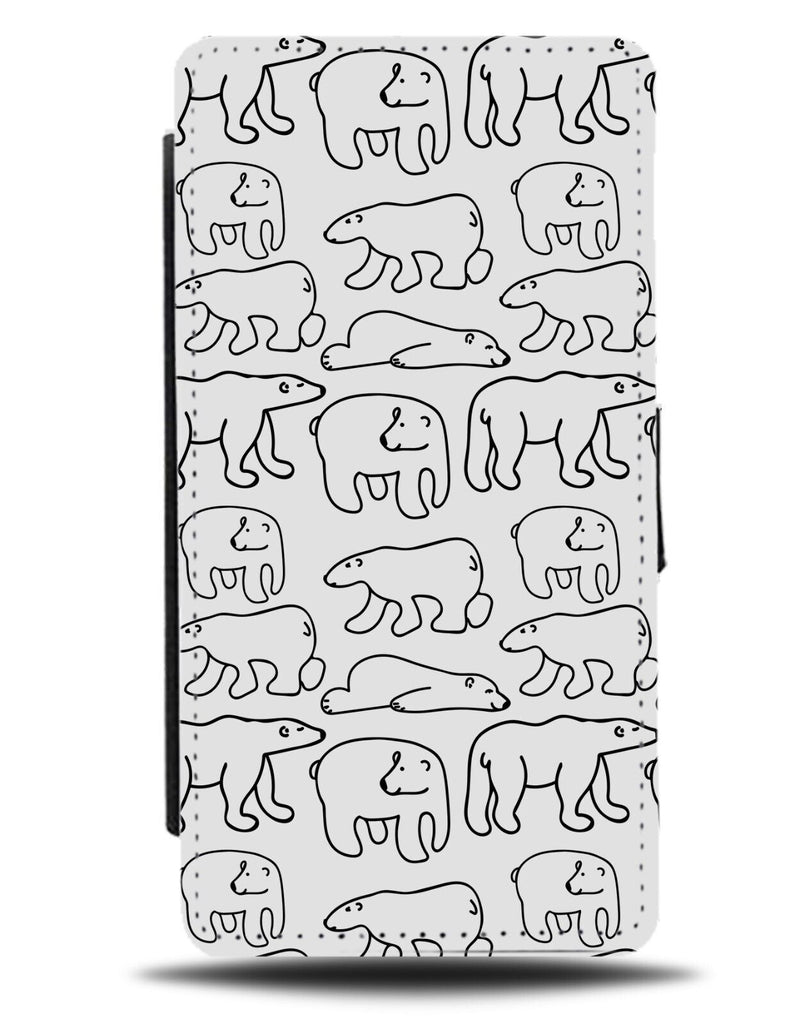 Simplistic Snow Polar Bears Pattern Flip Wallet Case Artic White Bear Gift CK15