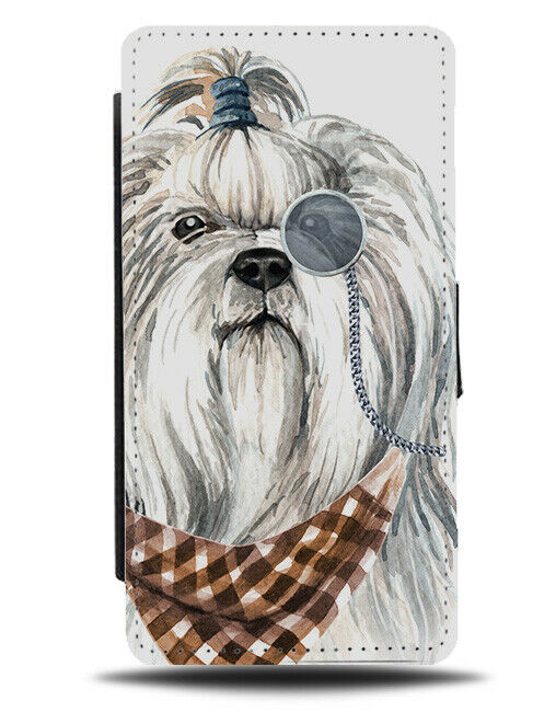 Shih Tzu Flip Wallet Phone Case Monocol Banada Pet Posh Painting Shitzu K602