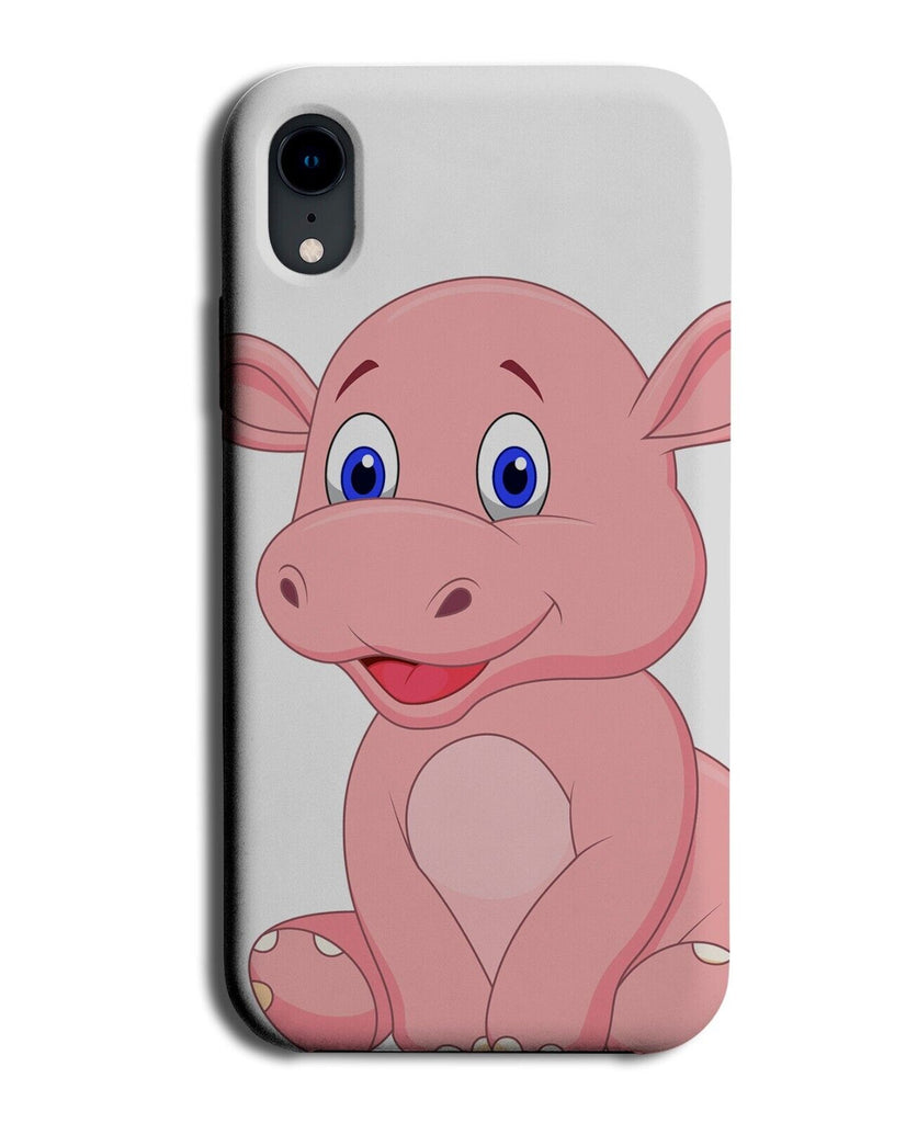 Children's Style Pink Hippo Phone Case Cover Hippos Cartoonish For Kids BI57