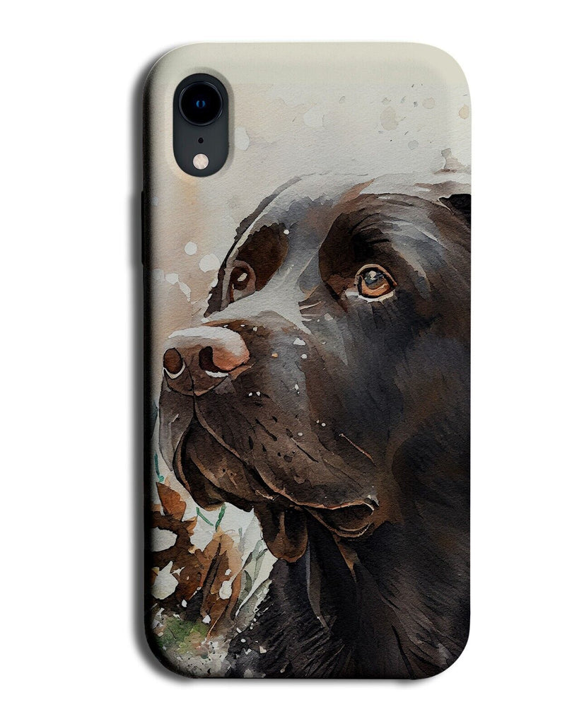 Black Labrador In Snow Phone Case Cover Snowing Snowy Labradors Coloured BB01