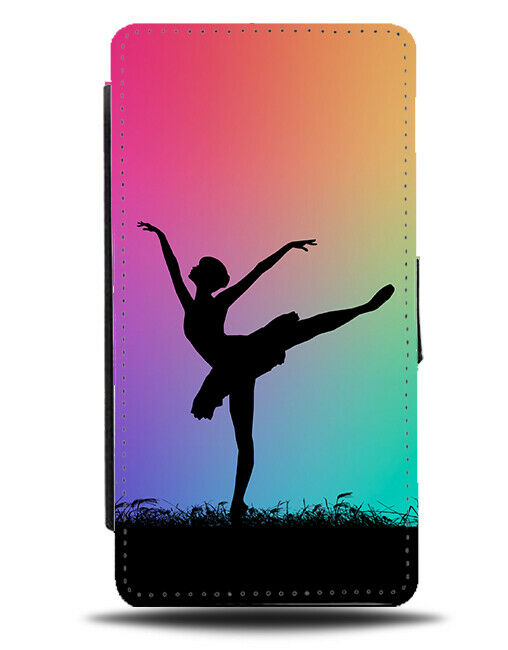 Ballet Silhouette Flip Cover Wallet Phone Case Ballerina Multicoloured i626