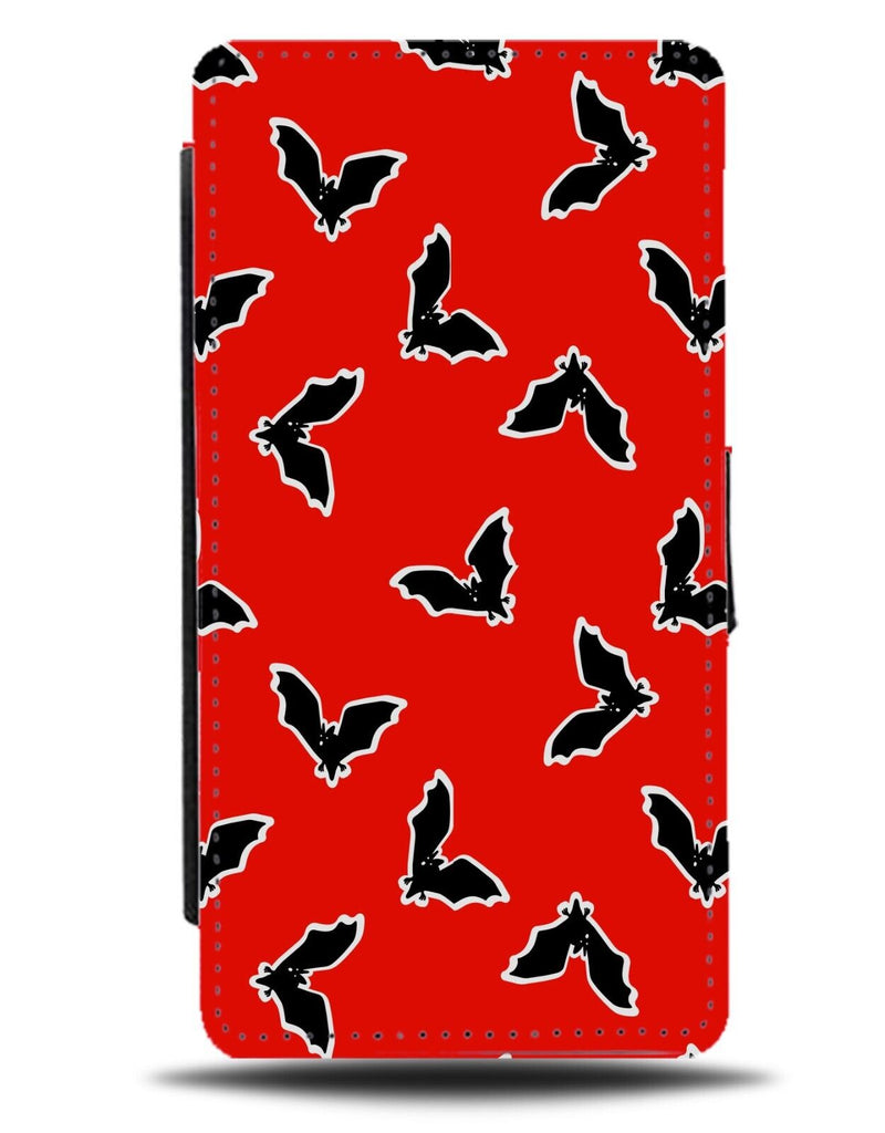 Comic Book Red Bats Flip Wallet Case Bat Wings Outlines Symbols Comics Bas AE70