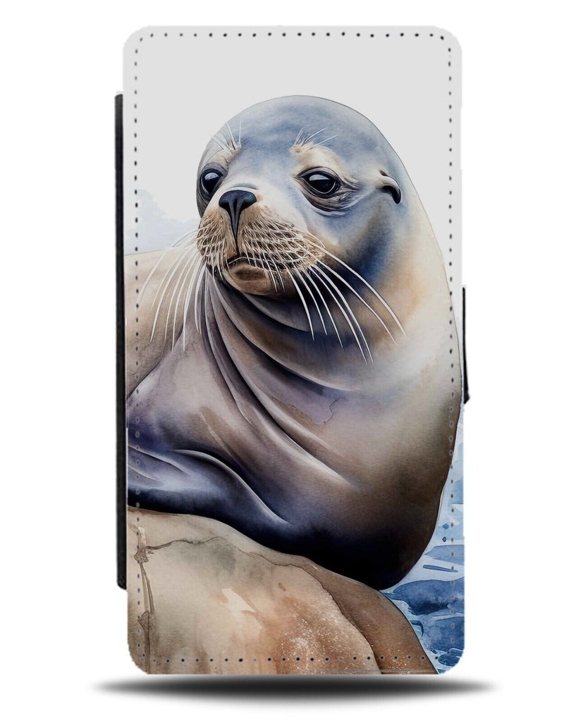 Sea Lion Pup Oil Painting Print Flip Wallet Case Lions Seal Seals Animal DF65