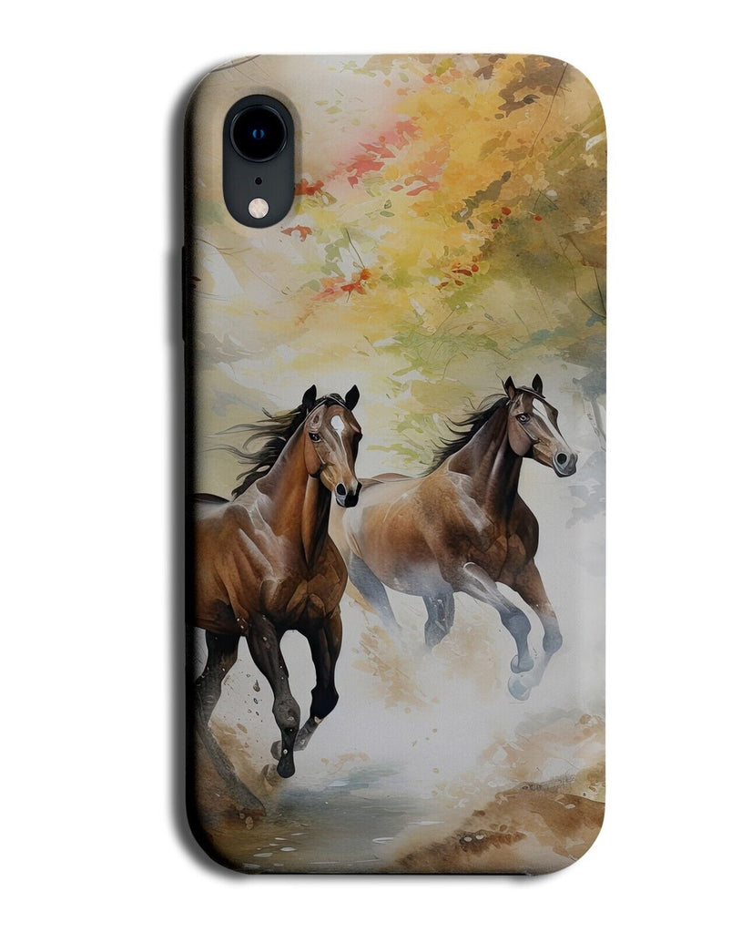 Running Stallions Artwork Phone Case Cover Oil Painting Stallion Horse Pony BF07