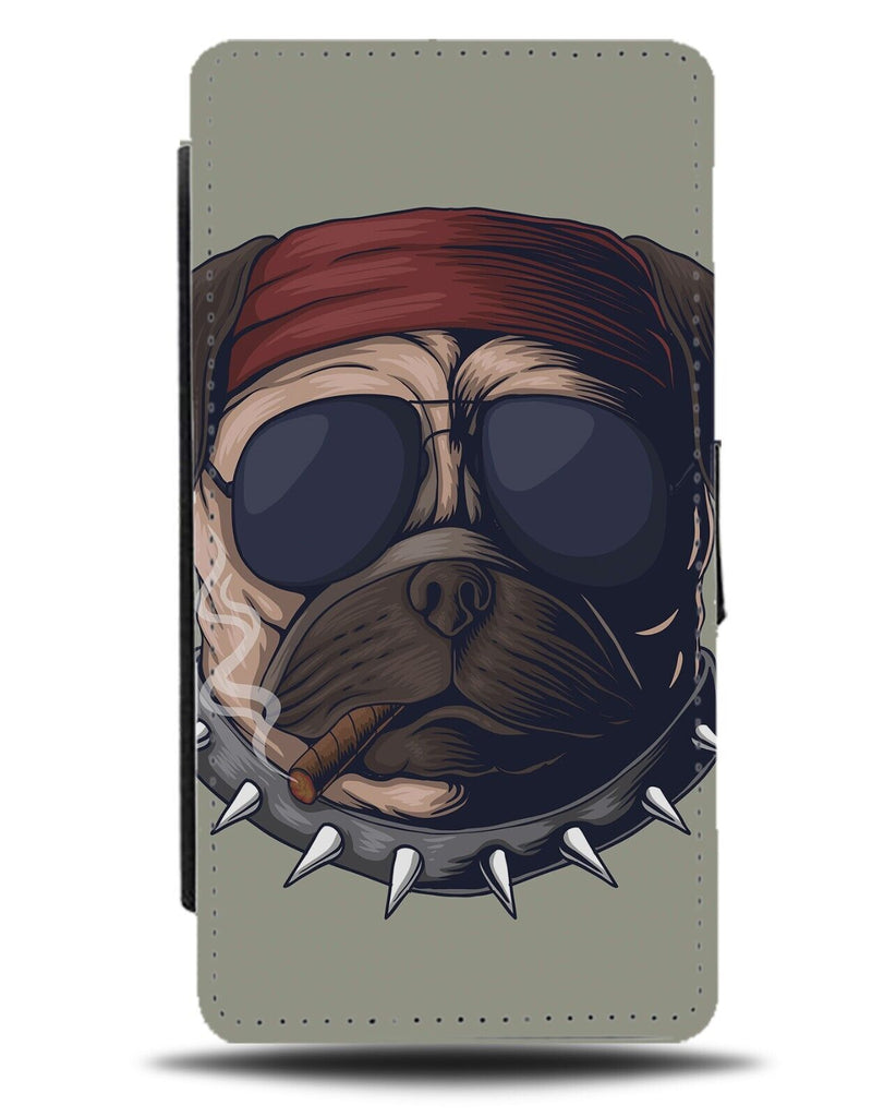 Thug Pug Life Flip Wallet Case Funny Pugs Punk Rocker Choker Collar Novelty CK49