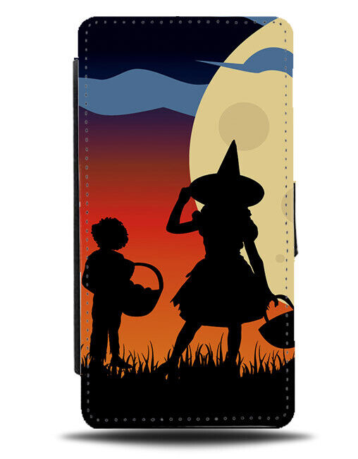 Halloween Costume Silhouette Flip Wallet Case Girls Boys Costumes Design N475