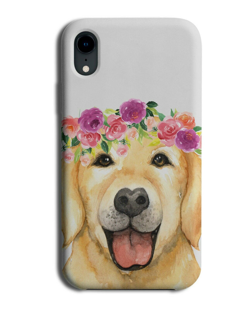 Golden Retriever In Flower Crown Phone Case Cover Girly Floral Dog Dogs H978