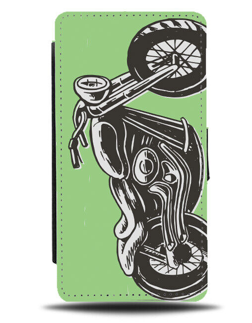 Motorbike Design Illustration Flip Wallet Case Cartoon Drawing Shape Gift J842