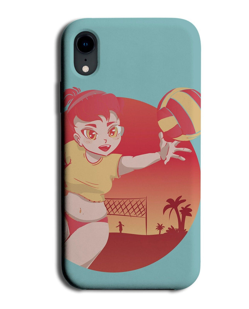 Anime Girl Playing Beach Volleyball Phone Case Cover Volley Ball Cartoon P794