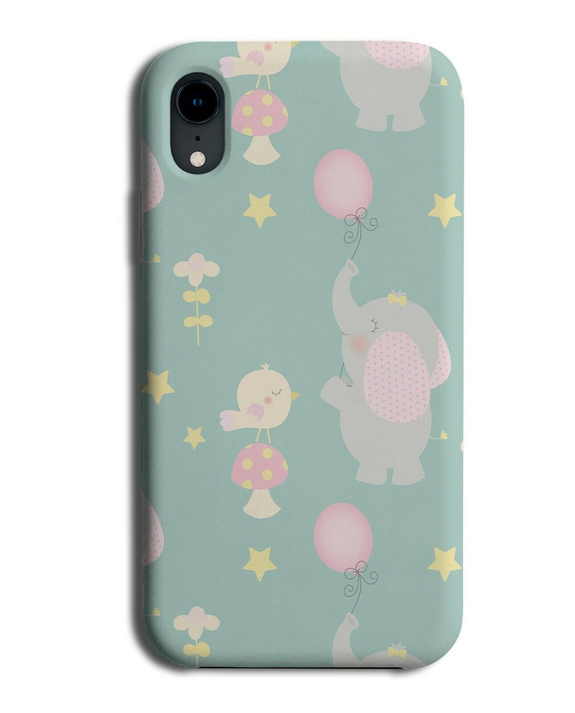 Circus Elephants Cartoon Phone Case Cover Drawing Pink Grey Ears Balloon F052