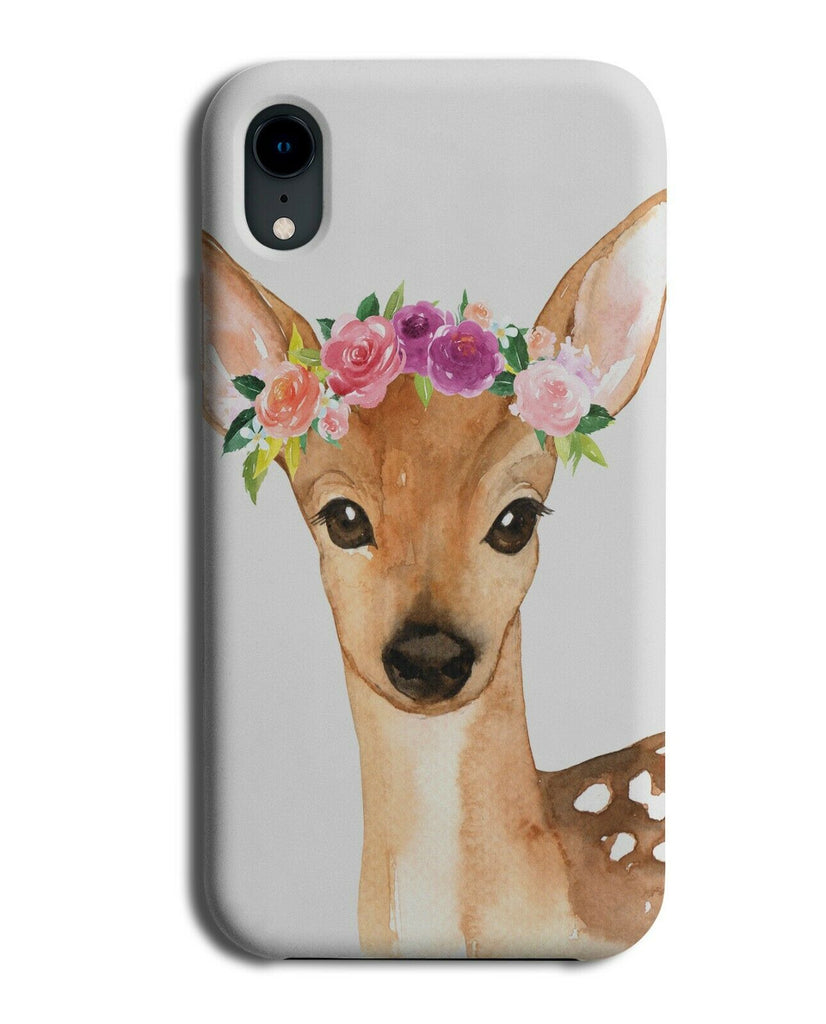 Deer In Flower Crown Phone Case Cover Girly Girls Floral Funny Deers Head H975