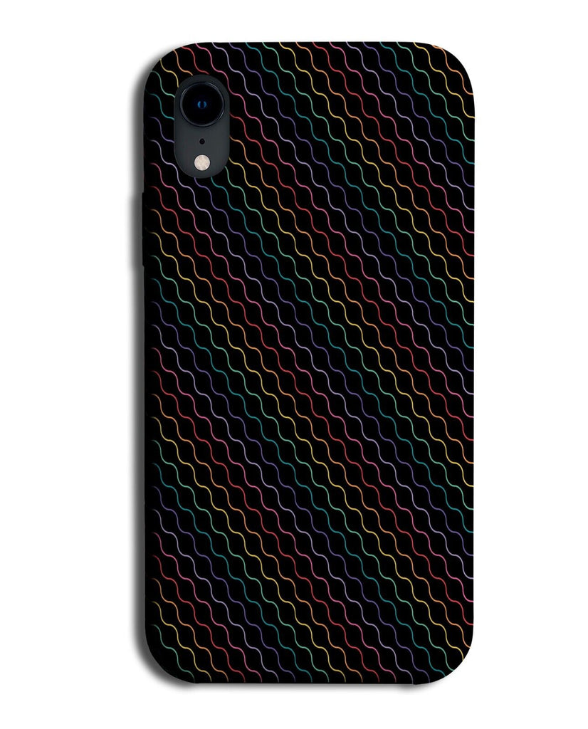 Rainbow Mesh Fence Print Phone Case Cover Meshed Colourful Pattern Black CL18