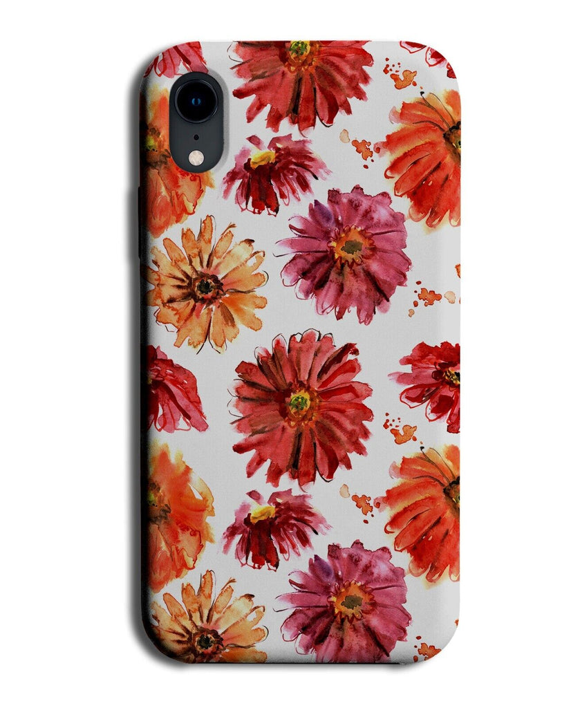 Vintage Floral Gerbera Chrysanthemum Flowers Phone Case Cover Pink Orange Q694C
