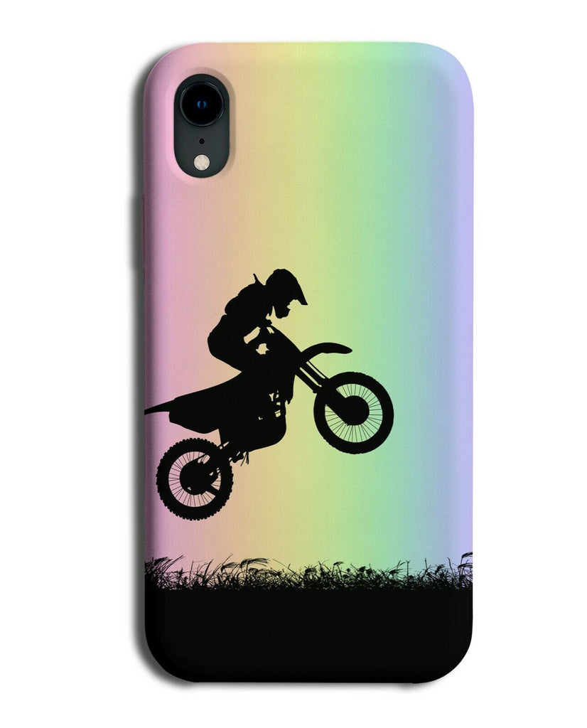 Motorbike Phone Case Cover Motor Bike Bikes Helmet Gift Colourful Rainbow i661