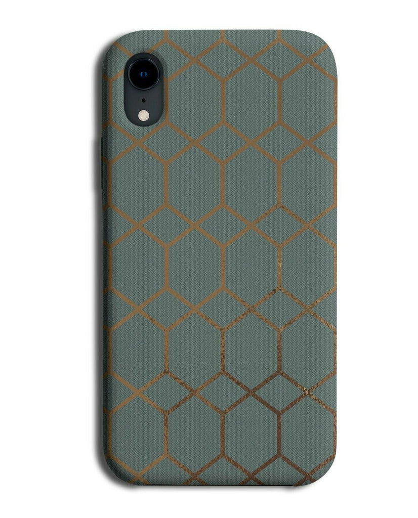 Dark Green and Gold Net Geometric Print Phone Case Cover Pattern Shapes F874