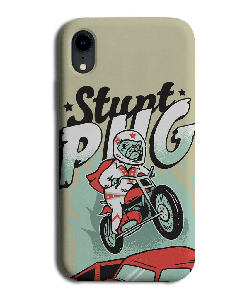 Stunt Pug Phone Case Cover Funny Dog Stuntman Motorbike Pugs Puppy K159