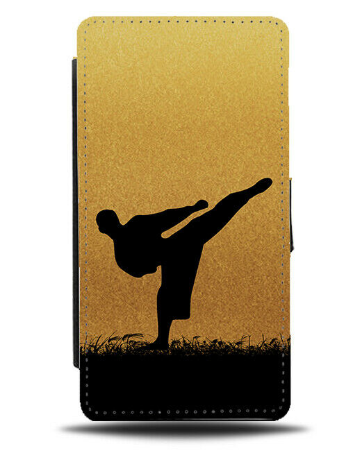 Karate Flip Cover Wallet Phone Case Jujutsi Kickboxing Boxing Gold Golden i597