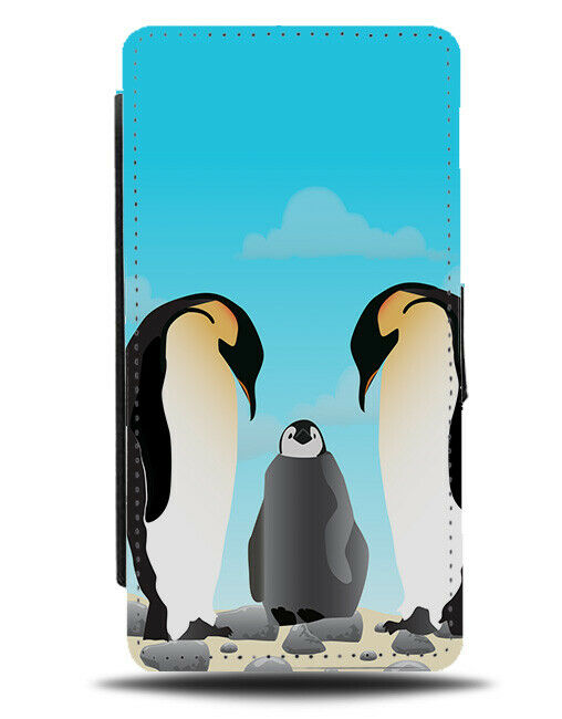 Emperor Penguin Animated Design Flip Wallet Case Animation Baby Artic J966