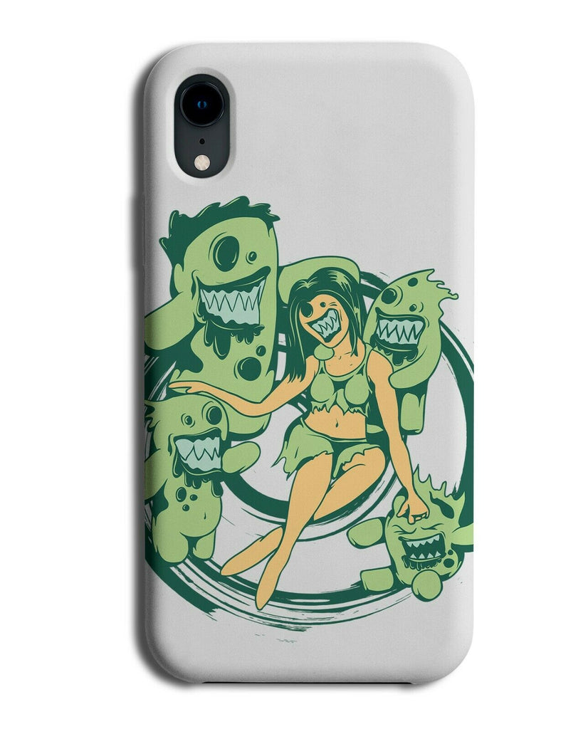 Monster Pin Up Girl Phone Case Cover Monsters Ogre Woman Green Love Martian E168