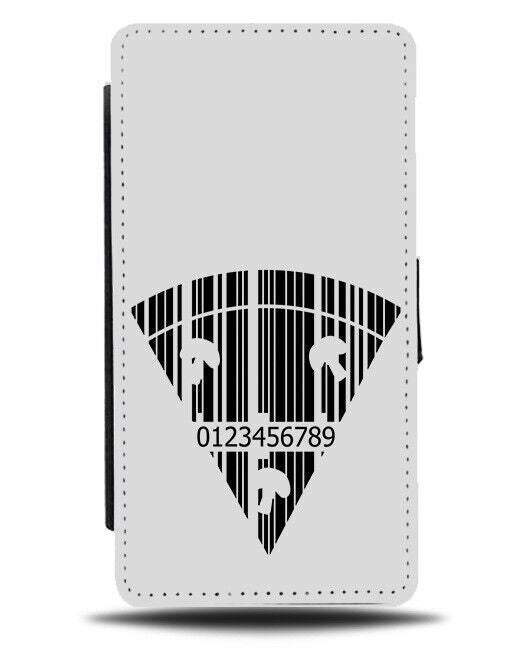 Pizza Barcode Flip Wallet Case Pizzas Bar Code Lines Design Funny K069
