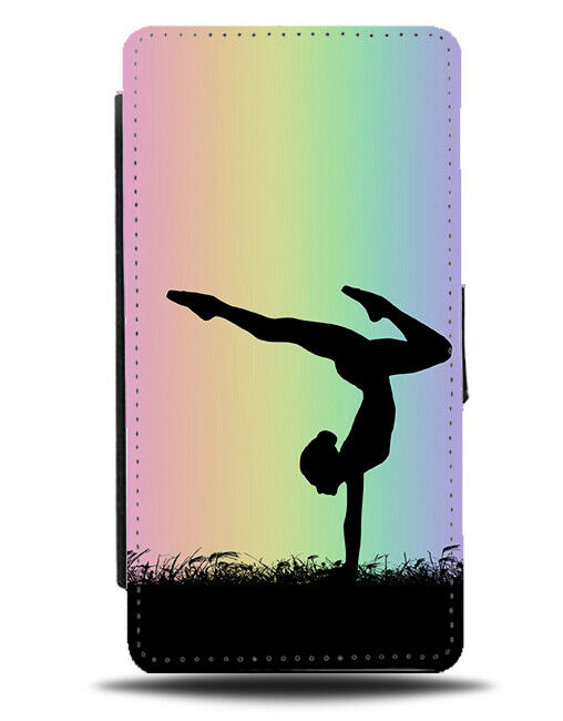 Gymnastics Flip Cover Wallet Phone Case Gymnast Girls Colourful Rainbow i655
