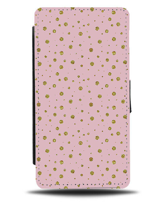Pink and Gold Paint Splotches Flip Wallet Case Splotch Mark Marks Dots F738