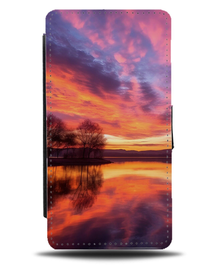 Beautiful Lake At Sunset Flip Wallet Case Sunrise Summer Evening Morning CG61